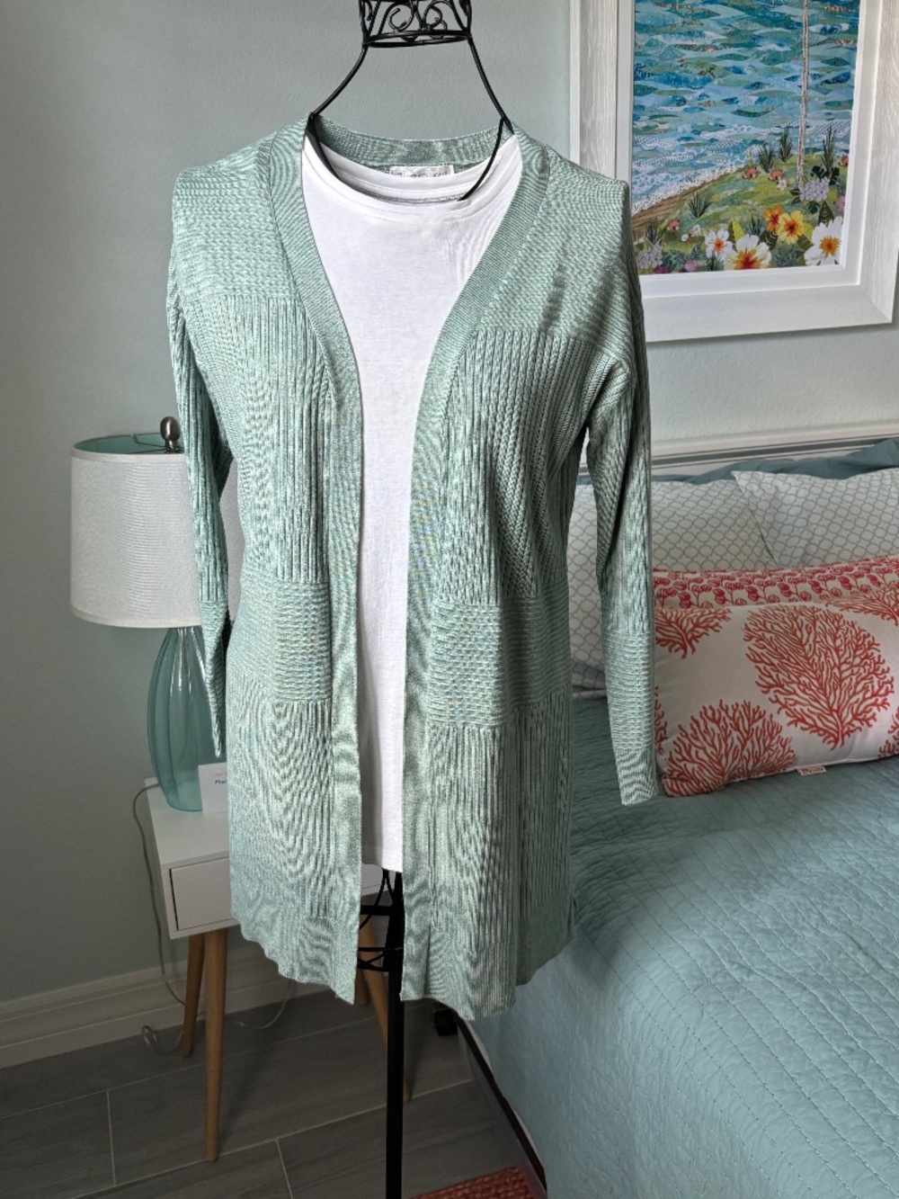 NWT Christopher & Banks Sage Open Front Cardigan Sz M